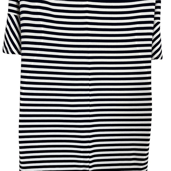 Donna Morgan Women's Striped Bell Half Sleeve Cold Shoulder Jersey Knit Dress  6 - Picture 13 of 16